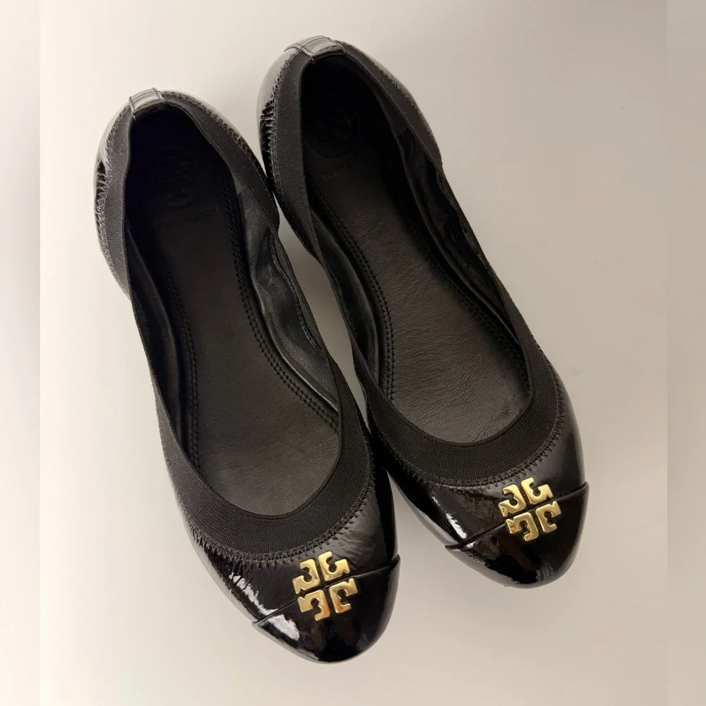 Tory Burch‎ Jolie Leather Ballet Flats Black Size 7.5
